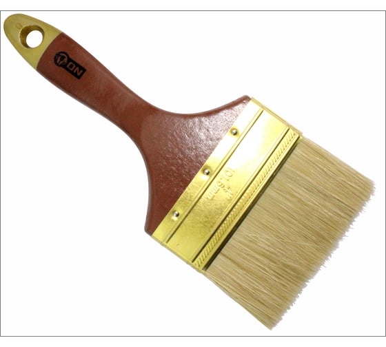 Изображение товара Кисть ON малярная плоская "Профи" нат. щетина 4" 100мм дер.ручка 02-01-840