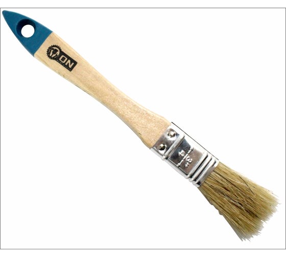 Изображение товара Кисть ON малярная плоская "Евро" нат. щетина 3/4" 19мм дер.ручка 02-01-234
