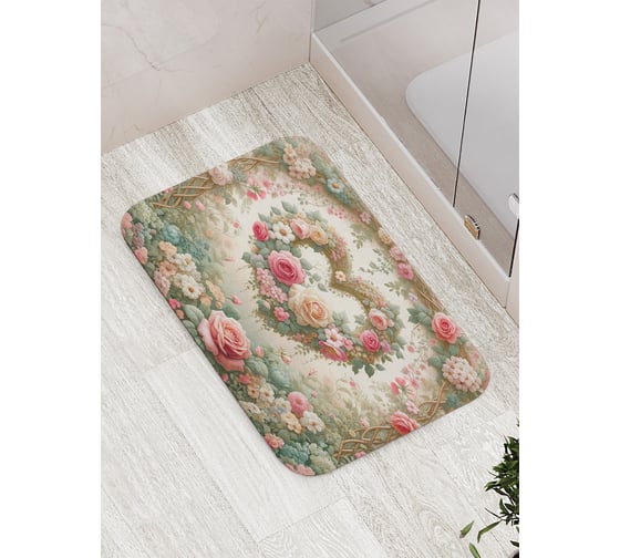 Изображение товара Коврик для ванной комнаты и туалета противоскользящий JOYARTY Сердечная арка 52x77 см bath_430009