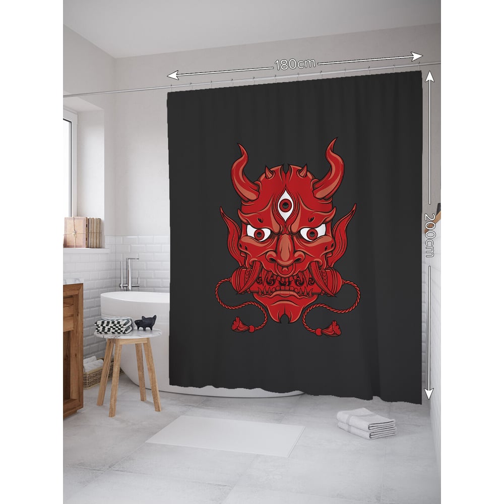 Изображение товара Штора для ванной тканевая JOYARTY Ёкай 180x200 см водоотталкивающая