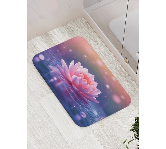 Изображение товара Коврик для ванной комнаты и туалета противоскользящий JOYARTY Космический лотос 52x77 см, серия 8 марта bath_430094