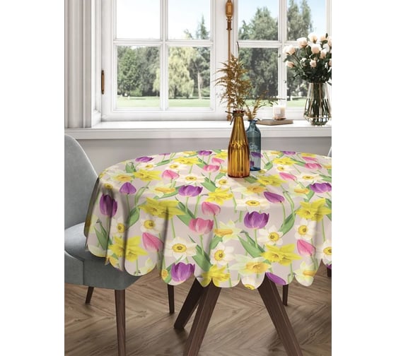 Изображение товара Круглая скатерть на стол JoyArty с принтом 150x150 см rtcf01_14131_150x150