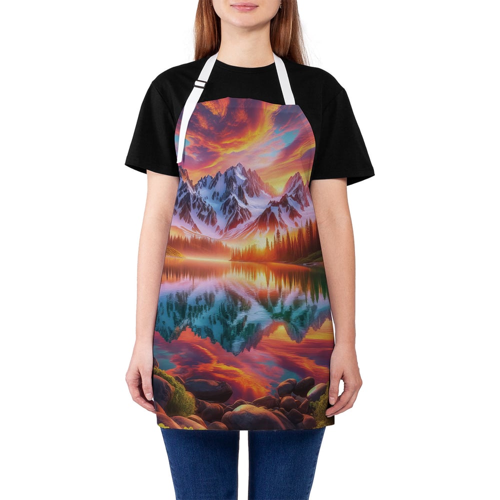 Изображение товара Кухонный фартук JOYARTY Горный пейзаж универсальный для женщин и мужчин