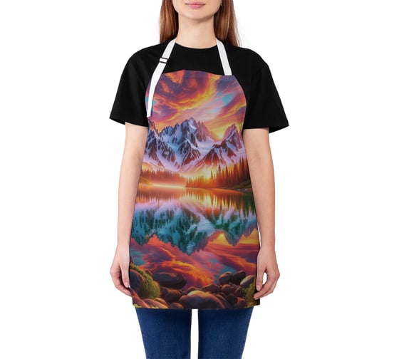 Изображение товара Фартук кухонный JOYARTY "Горный пейзаж", универсальный размер для женщин и мужчин ap_sd1045
