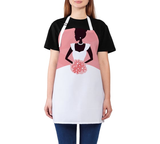 Изображение товара Фартук кухонный JOYARTY "Невеста с букетом", универсальный размер для женщин и мужчин ap_34521