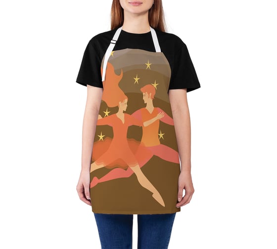 Изображение товара Фартук кухонный JOYARTY "Танец влюбленных", универсальный размер для женщин и мужчин, серия День влюбленных и семьи ap_74393