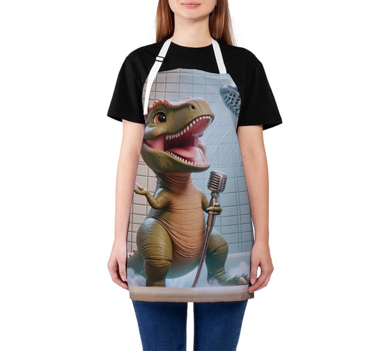 Изображение товара Фартук кухонный JOYARTY "Дракоша поёт", универсальный размер для женщин и мужчин ap_sd1783