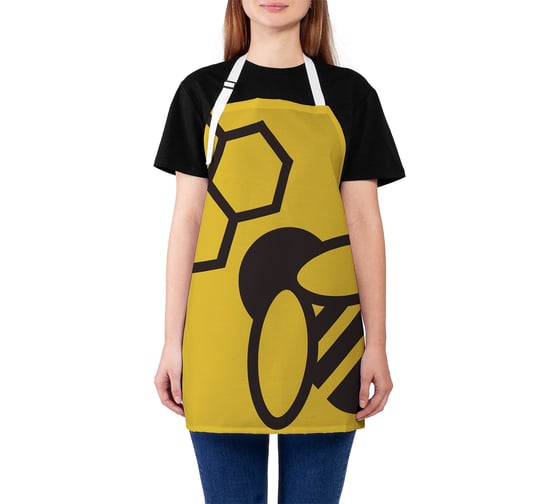 Изображение товара Фартук кухонный JOYARTY "Геометрическая пчела", универсальный размер для женщин и мужчин ap_84746