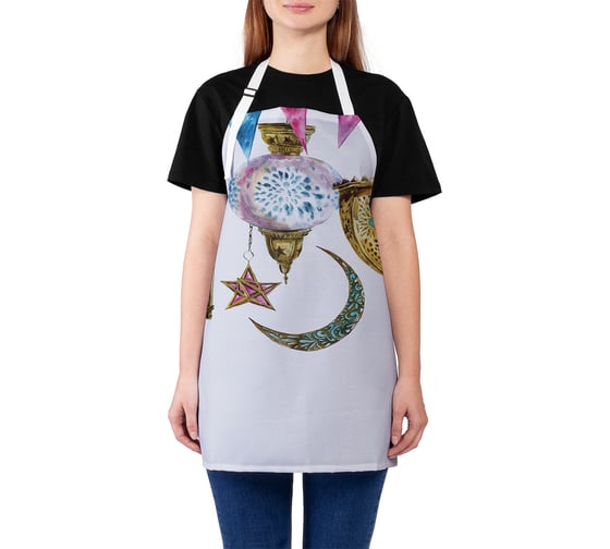 Изображение товара Фартук кухонный JOYARTY "Рамадан Карим", универсальный размер для женщин и мужчин ap_13134