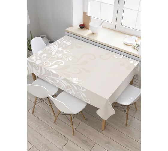 Изображение товара Прямоугольная водоотталкивающая скатерть JoyArty на стол Веточки в бутах 120x145 tcox_27898_120x145