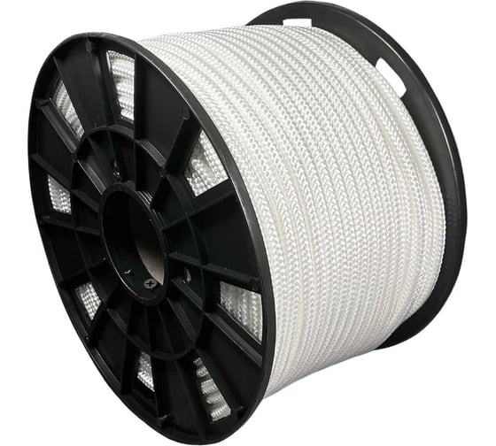 Изображение товара Шнур плетеный полиамидный ООО Оптхозторг 8 мм 100 м белый 01881002