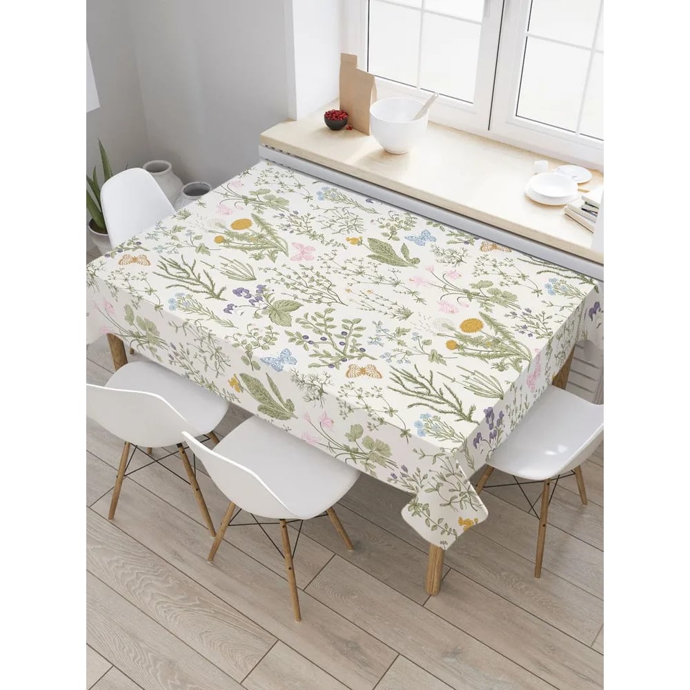 Изображение товара Скатерть JoyArty водоотталкивающая 120x145 см Полевой гербарий