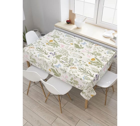 Изображение товара Прямоугольная водоотталкивающая скатерть JoyArty на стол Полевой гербарий 120x145 tcox_27699_120x145