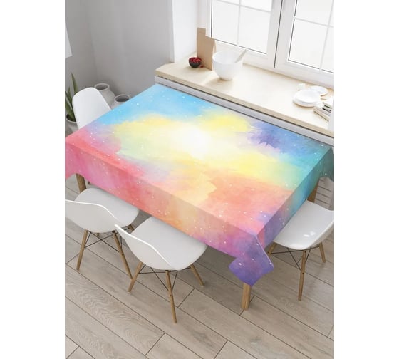 Изображение товара Прямоугольная водоотталкивающая скатерть JoyArty на стол Разноцветная туманность 145x180 tcox_29723_180x145