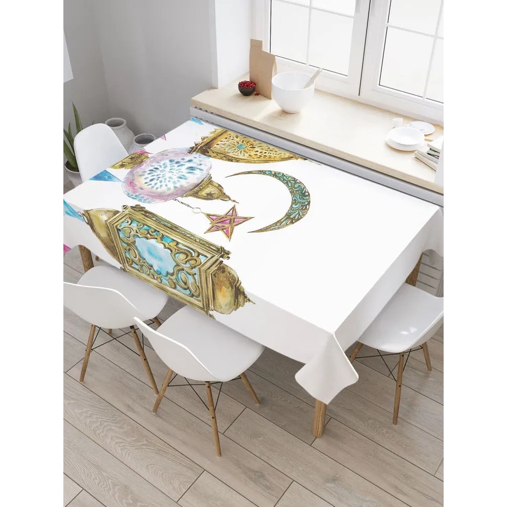 Изображение товара Прямоугольная водоотталкивающая скатерть JoyArty 145x180 см для дома и кафе