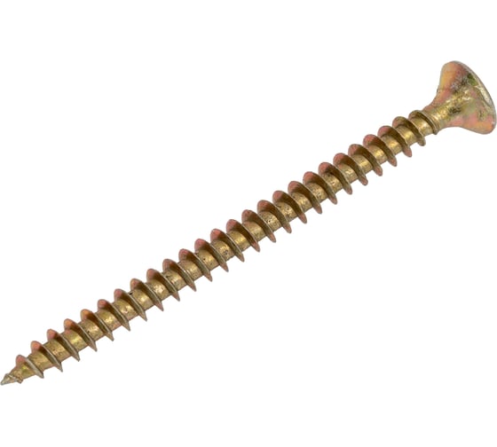 Изображение товара Саморез универсальный КВАДРА 6x80 желтый, потайная голова, цинк, кop. 100 шт. 60408000101H