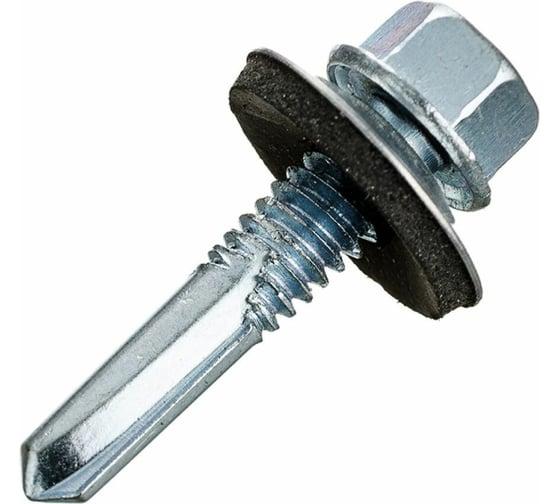 Изображение товара Саморез кровельный КВАДРА длинное сверло, 5.5x25, уп. 4 шт., сверло PT.5 шайба EPDM 755552504812