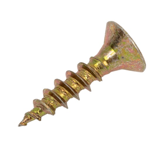 Изображение товара Саморез универсальный КВАДРА 4.5x20 желтый, потайная голова, цинк, кop. 100 шт. 454020007100