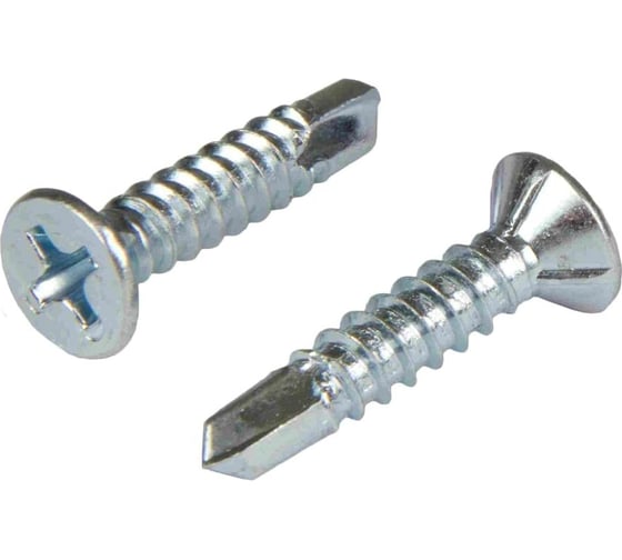 Изображение товара Саморез оконный КВАДРА со сверлом, 3.9x25 белый цинк, кор. 100 шт. 413902507100