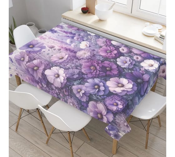 Изображение товара Прямоугольная водоотталкивающая скатерть JoyArty на стол Цветочная долина 120x145 tcox_sd1919_120x145