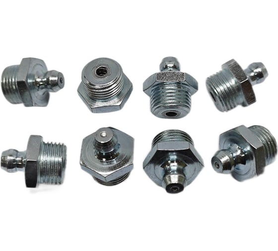 Изображение товара Пресс-масленка прямая оц. H1 M12x1, комплект 10 шт., оцинкованная сталь, Европейский стандарт DIN71412, MasloSmenka 010109-10