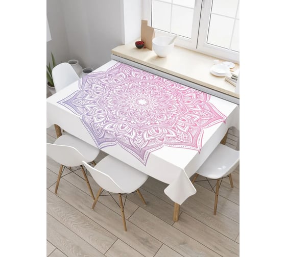 Изображение товара Прямоугольная тканевая скатерть на стол JoyArty с рисунком Индийская мандала 120 на 145 см tc_75618_120x145