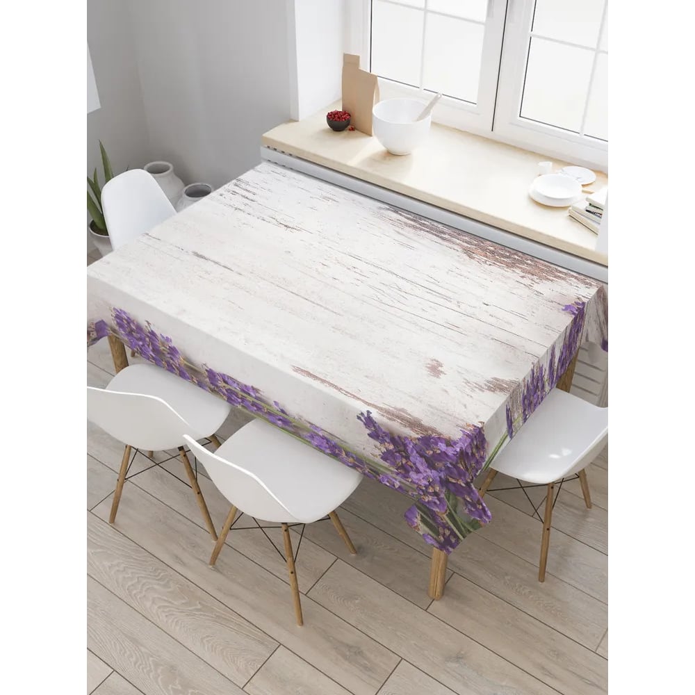 Изображение товара Прямоугольная тканевая скатерть JoyArty 120x145см Лаванда на стене