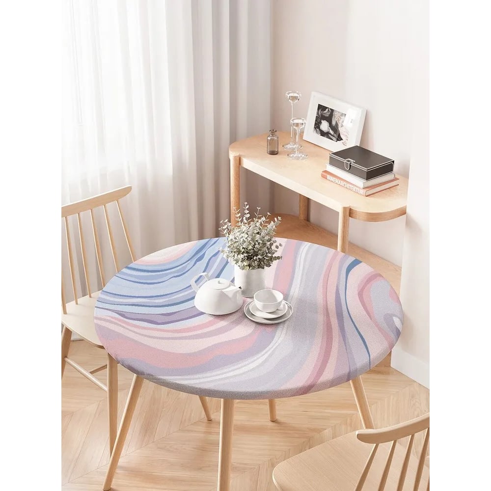 Изображение товара Круглая деревянная скатерть JoyArty Абстракция диаметр 75-100 см водоотталкивающая нескользящая