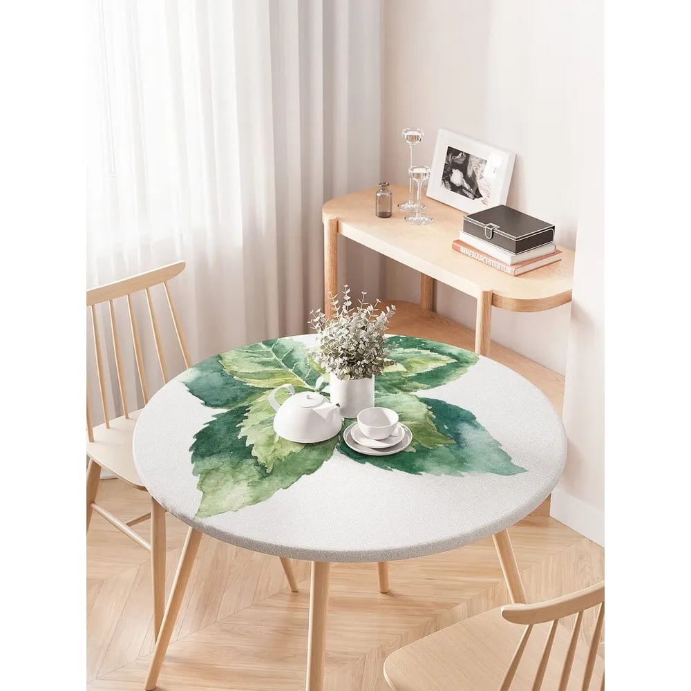 Изображение товара Скатерть JoyArty Акварельная мята круглая водоотталкивающая