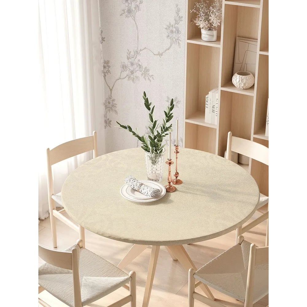 Изображение товара Скатерть JoyArty Богемный атлас круглая диаметр 105-120 см водоотталкивающая