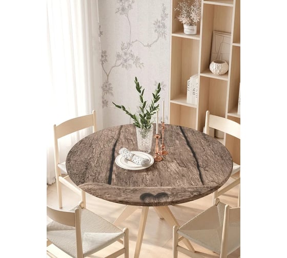 Изображение товара Скатерть на кухонный стол JoyArty Деревянный забор, круглая на резинке, диаметр 105-120 см frtc_21635_140x140