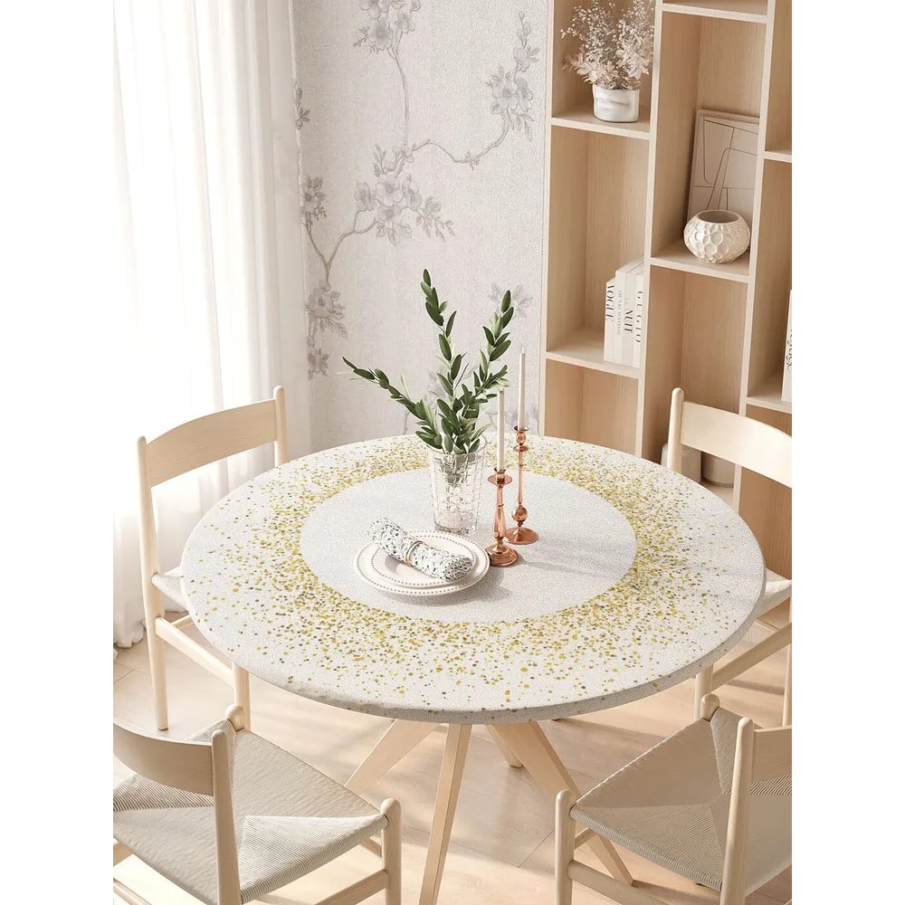 Изображение товара Скатерть JoyArty на кухонный стол круглая диаметр 105-120 см водоотталкивающая стильная