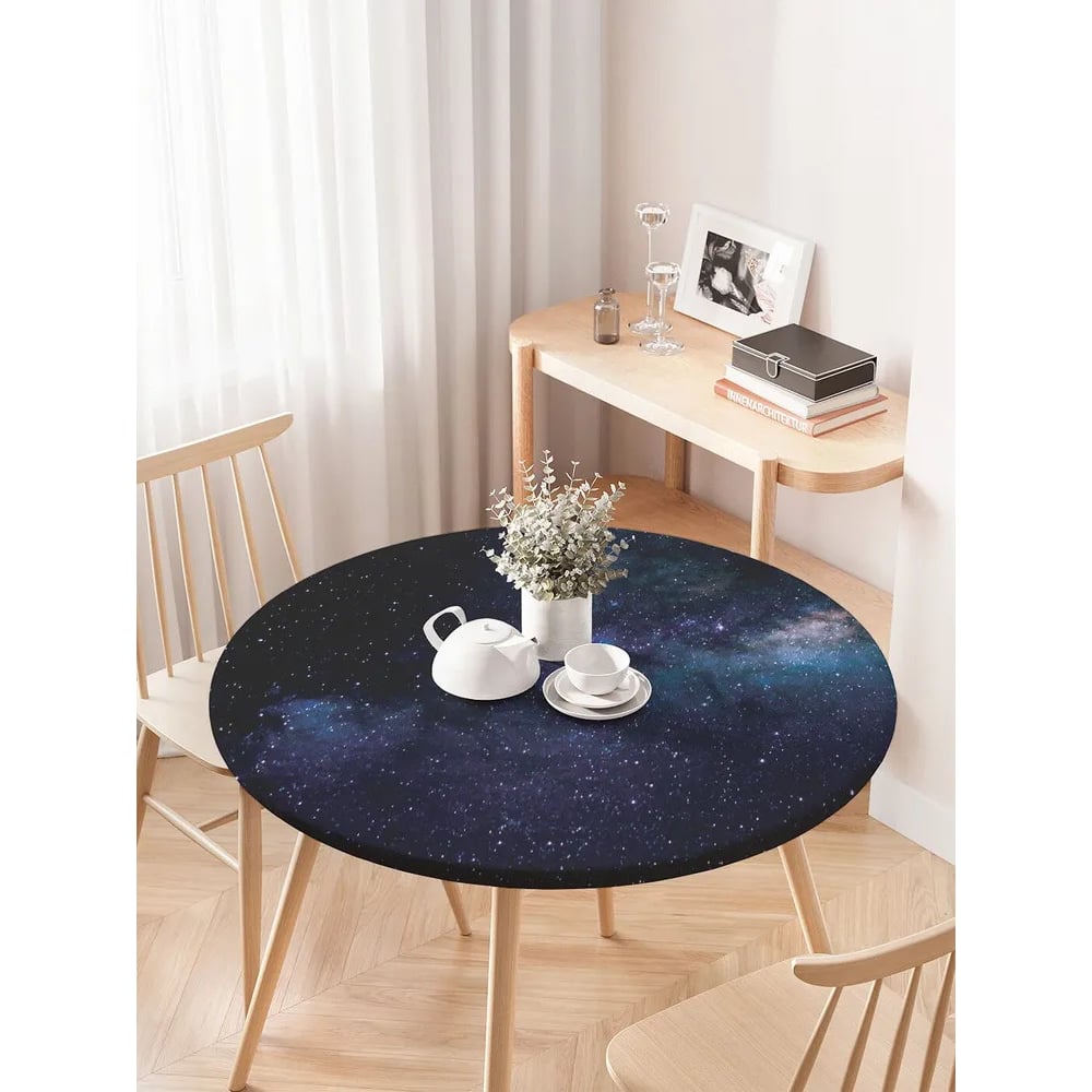 Изображение товара Скатерть на кухонный стол JoyArty Космический мир круглая диаметр 75-100 см