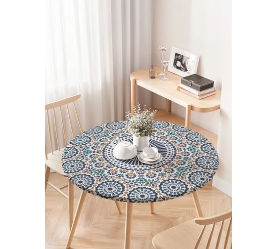 Изображение товара Скатерть на кухонный стол JoyArty Круговое цветение, круглая на резинке, диаметр 75-100 см frtc_14014_120x120