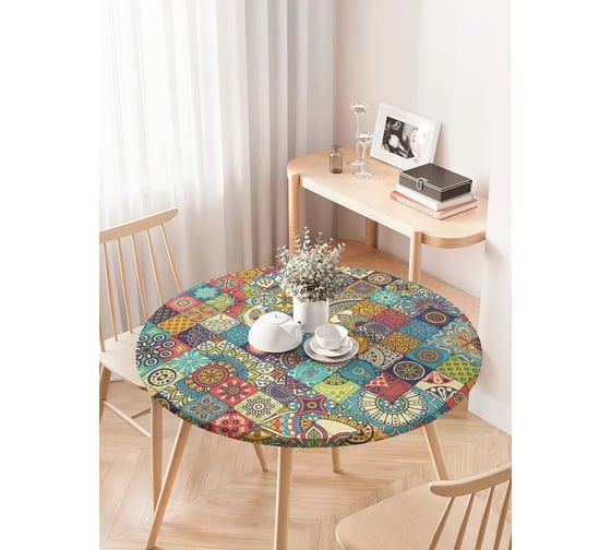 Изображение товара Скатерть на кухонный стол JoyArty Лоскуты орнамента, круглая на резинке, диаметр 75-100 см frtc_37433_120x120