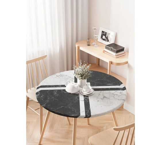 Изображение товара Скатерть на кухонный стол JoyArty Мраморная плитка, круглая на резинке, диаметр 75-100 см frtc_33988_120x120