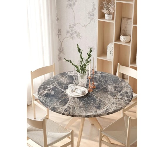 Изображение товара Скатерть на кухонный стол JoyArty Мраморные трещины, круглая на резинке, диаметр 105-120 см frtc_37011_140x140