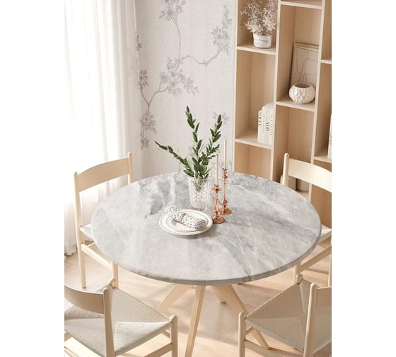 Изображение товара Скатерть на кухонный стол JoyArty Мраморный узор, круглая на резинке, диаметр 105-120 см frtc_18902_140x140