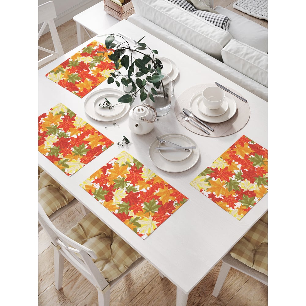 Изображение товара Салфетки на стол для сервировки JoyArty 32x46 см 4 шт Осенние кленовые листья