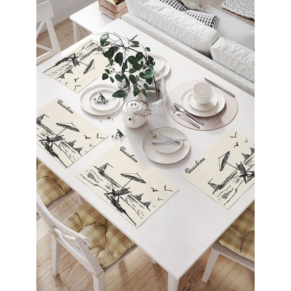 Изображение товара Салфетки JoyArty Проведи отпуск на пляже 32x46 см комплект 4 шт