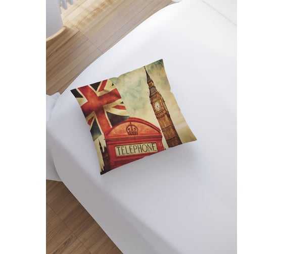Изображение товара Наволочка декоративная на молнии, чехол на подушку JoyArty "Британский телефон” 45x45 см sl_14655