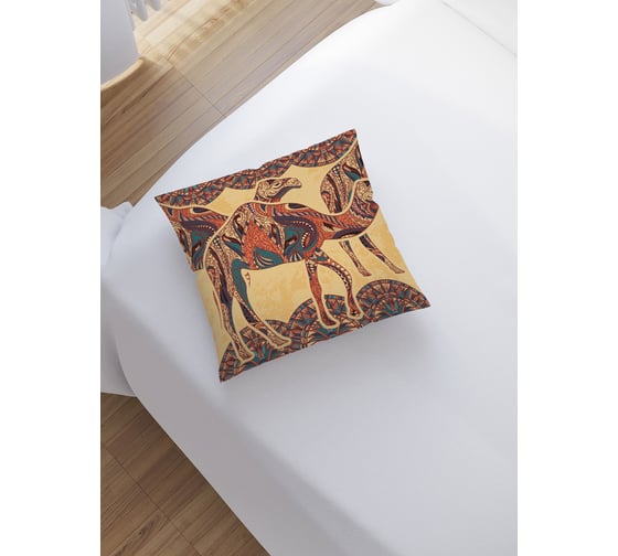 Изображение товара Наволочка декоративная на молнии, чехол на подушку JoyArty "Верблюжий караван” 45x45 см sl_26264