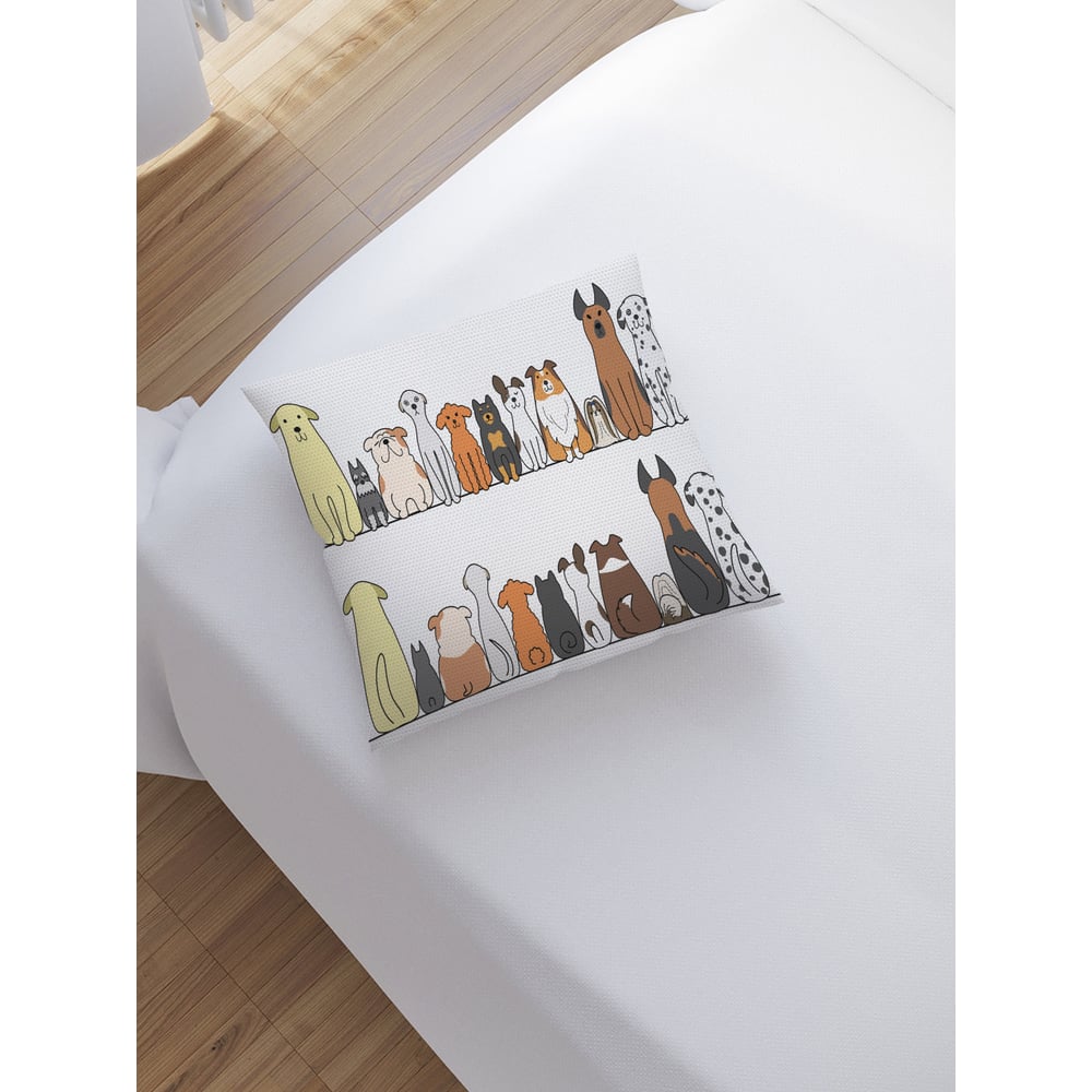 Изображение товара Декоративная наволочка на молнии JoyArty Послушные псы 45x45 см