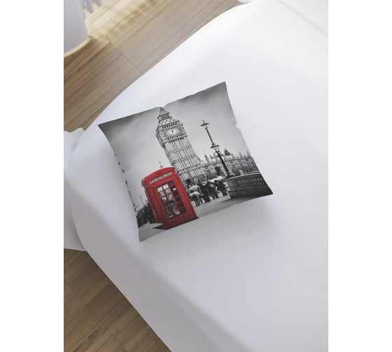 Изображение товара Наволочка декоративная на молнии, чехол на подушку JoyArty "Звонок из Лондона” 45x45 см sl_14654
