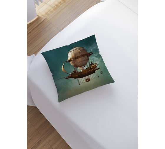 Изображение товара Наволочка декоративная на молнии, чехол на подушку JoyArty "Корабль в стиле Стимпанк” 45x45 см sl_27029