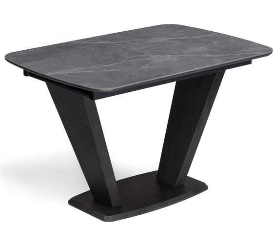 Изображение товара Стол на тумбе Woodville Петир 120(160)х80x75 larka grey / черный 588012