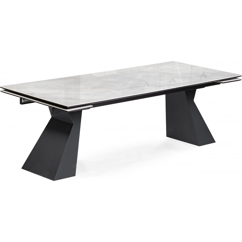 Изображение товара Керамический стол Woodville Денхольм 240(290)х100x75, rystal onyx bianco / черный 588037