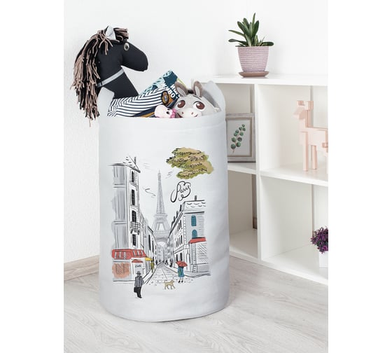 Изображение товара Корзина для хранения игрушек JOYARTY "Париж кафе и эйфелевая башня" 75 л, toba_410011_l