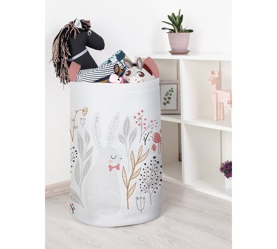 Изображение товара Корзина для хранения игрушек JOYARTY "Зайчик в цветах" 75 л, toba_429268_l