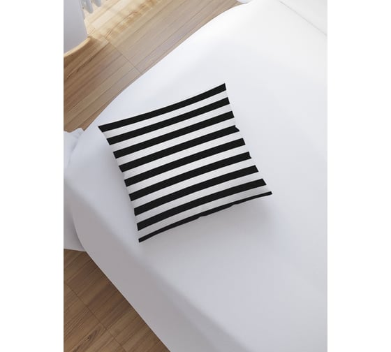 Изображение товара Декоративная наволочка на молнии JoyArty Горизонтальный контраст полос 45x45 см sl_94528
